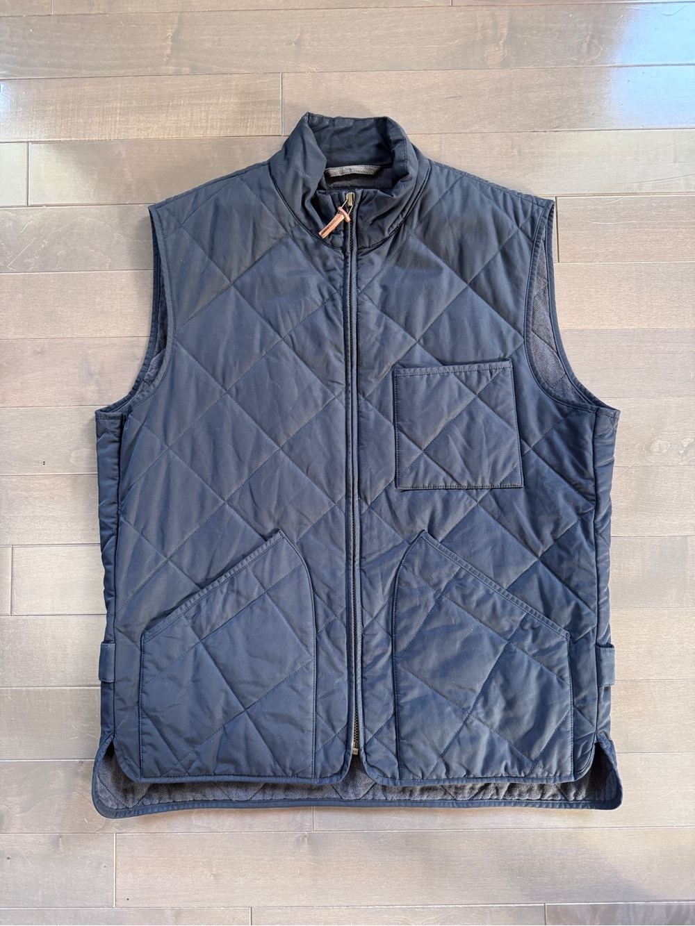 J. Crew Quilted Navy Men's Vest with Front Pockets